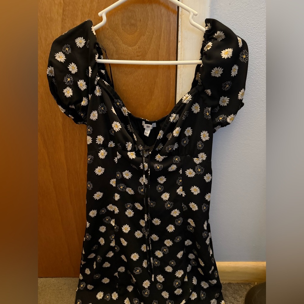 BP Black and White Puff Sleeve Sundress